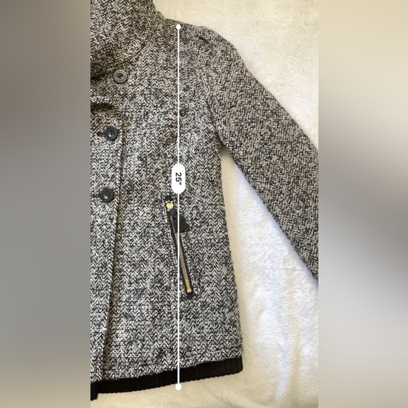 Juicy Couture Tweed Pea Coat w/ Faux Fur Collar S | Holiday Party Chic - Picture 9 of 15